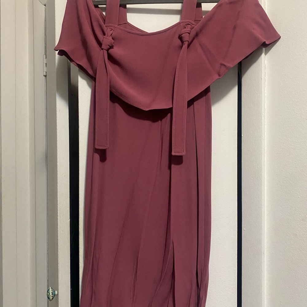 Aritzia Wilfred mauve off the shoulder dress XS